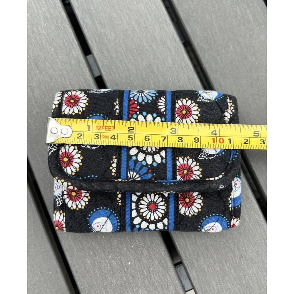 Vera Bradley Trifold Pocket Wallet Compact Coin Purse Night‎ Owl Red White Blue - Picture 10 of 10
